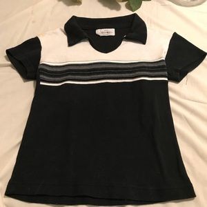 EVER BLUE Black and White Polo shirt.